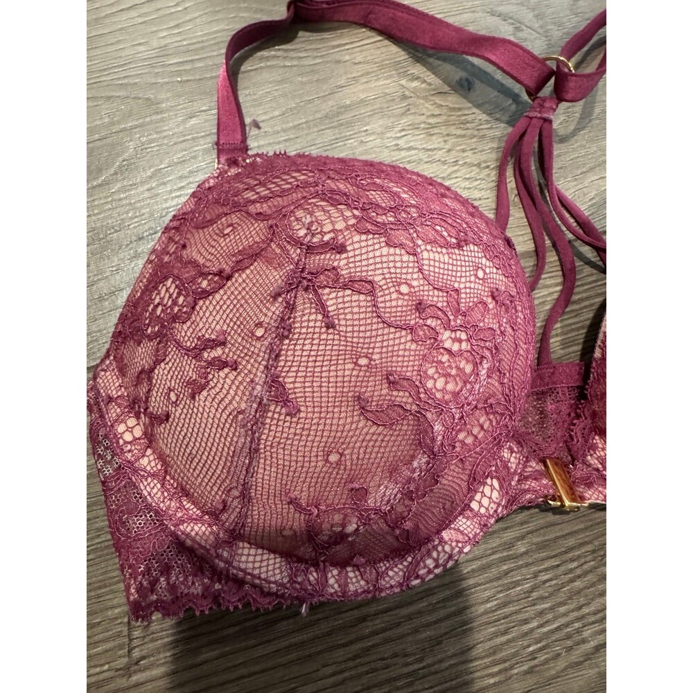 Victorias Secret Lace RacerBack Bombshell Push Up Bra Size 32A - Picture 2 of 10